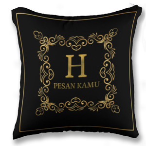 Bantal Gold Monogram Inisial Nama