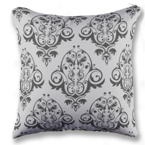 Bantal Pola Damask Abu-Abu