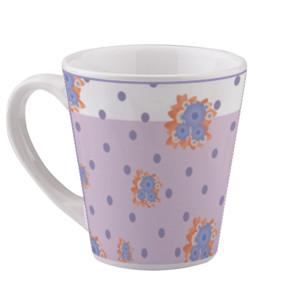 Mug Shabbychic Polkadot Violet Flower