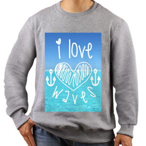Jaket Sweater I LOVE WAVES