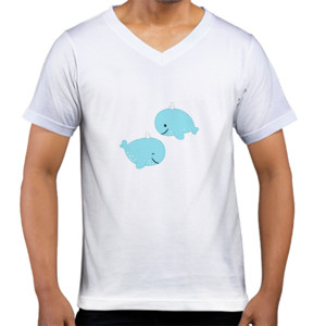 Kaos  Whale - V-neck Pria by Co_mbro