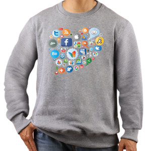Jaket Sweater Social Media Heart Shapes