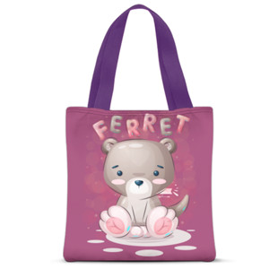 Tas Tote Fullprint "Teddy Ferret" Premium Quality