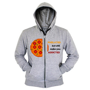 Hoodie Zipper Pizza Pixel