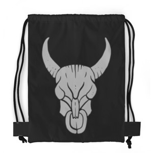 Tas Serut Fullprint Banteng tato yang digambar tangan putih