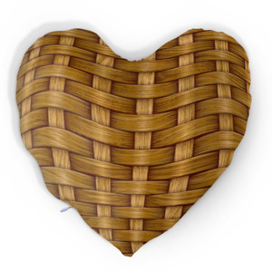 Bantal Hati Anyaman Bambu Seni Cetak Kayu Tradisional Modern