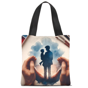 Tas Tote Fullprint Lukisan Silhouete