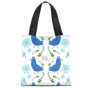 Tas Tote Fullprint just a little bluebiird