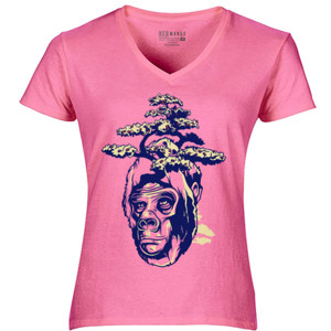 Kaos Ilustrasi Monyet dan Pohon