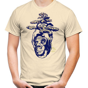 Kaos Ilustrasi Monyet dan Pohon