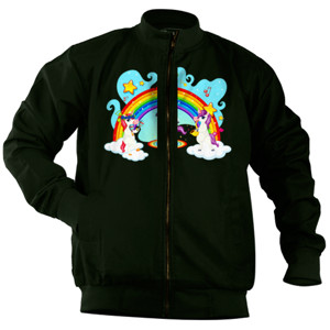 Jaket Bomber Rainbow Unicorn