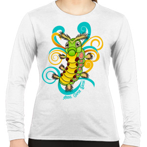 Kaos Ulat Bulu Ornamen Dayak