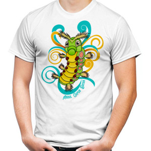 Kaos Ulat Bulu Ornamen Dayak
