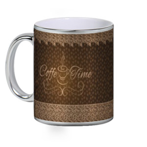 Mug Silver Batik Coffee Time