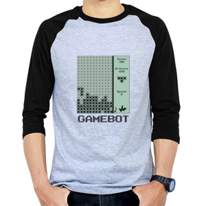 Kaos Raglan Hoodie Tetris