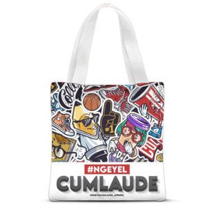 Tas Tote Fullprint Totebag mahasiswa kuliah #Ngeyelcumlaude