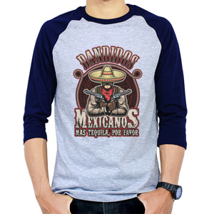 Kaos Raglan Kaos Reglan 3/4 Biru Navy