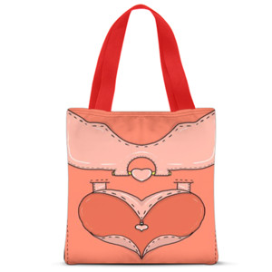 Tas Tote Fullprint Love pink