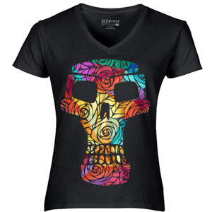 Kaos TENGKORAK BUNGA MAWAR colorful