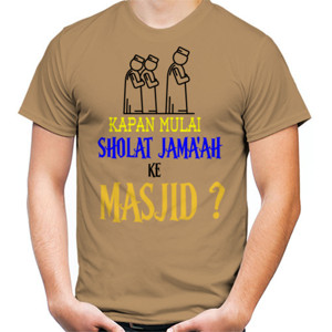 Kaos Kapan Mulai Sholat Jama'ah ke Masjid?