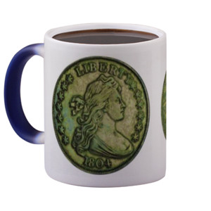 Mug Bunglon Gelas Dengan Tema Uang Kuno 1804 Silver Dollar