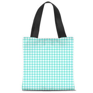 Tas Tote Fullprint Turqu Gingham Tote