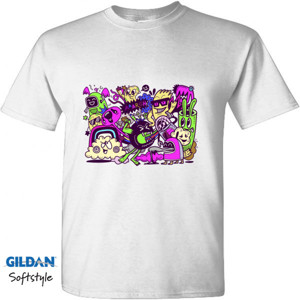 Kaos T Shirt Doodle Monster