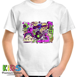 Kaos T Shirt Doodle Monster