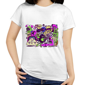 Kaos T Shirt Doodle Monster