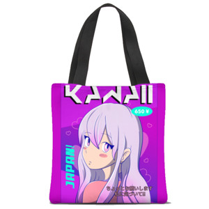 Tas Tote Fullprint Tas Tote Deain Doodle Kawaii - Anime Jepang Lucu
