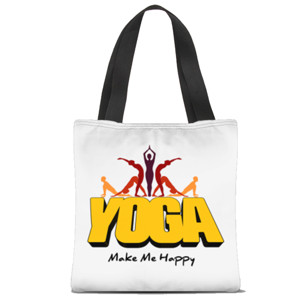 Tas Tote Fullprint Yoga Make Me Happy