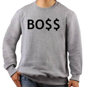 Jaket Sweater Kaos BO$$ Putih