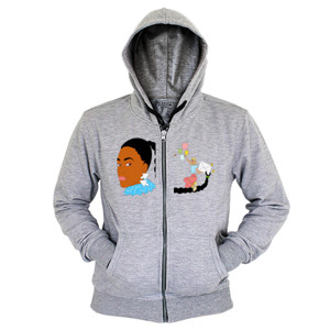 Hoodie Zipper Gadis bermain kolaborasi