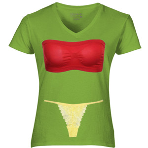 Kaos G-String Kuning Berenda