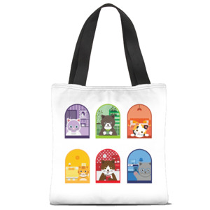 Tas Tote Fullprint Kitty Neighborhood 