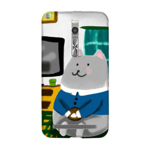 Casing HP Lukisan Kucing Abu-abu Casing HP