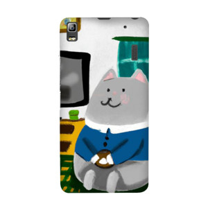 Casing HP Lukisan Kucing Abu-abu Casing HP