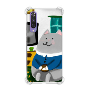 Casing HP Lukisan Kucing Abu-abu Casing HP