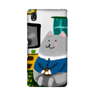 Casing HP Lukisan Kucing Abu-abu Casing HP