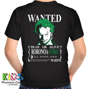Kaos Roronoa Zoro Wanted