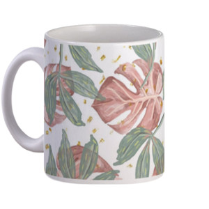 Mug abstract mug - lovely monstera