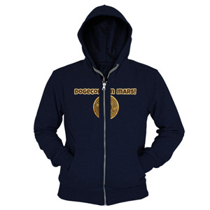 Hoodie Zipper Dogecoin On Mars