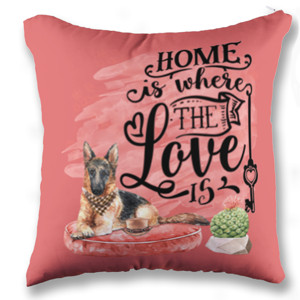 Bantal Home is Where Love is-dog lover (2 sisi 2 warna)
