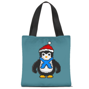 Tas Tote Fullprint Pixel Art Penguin