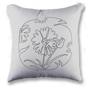 Bantal Continuous Line Flower