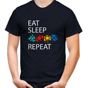 Kaos Kaos Pria Hobby Console Eat Sleep Game Repeat