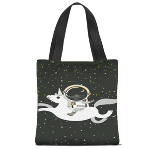 Tas Tote Fullprint Unicorn & Astronot