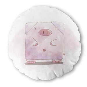 Bantal Bulat Babi pink
