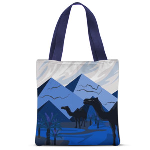 Tas Tote Fullprint tote bag camel fatamorgana - biru