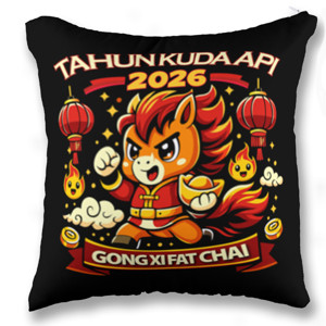 Bantal Kaos Gong Xi Fat Chai 2026 – Tahun Kuda Api Fire H